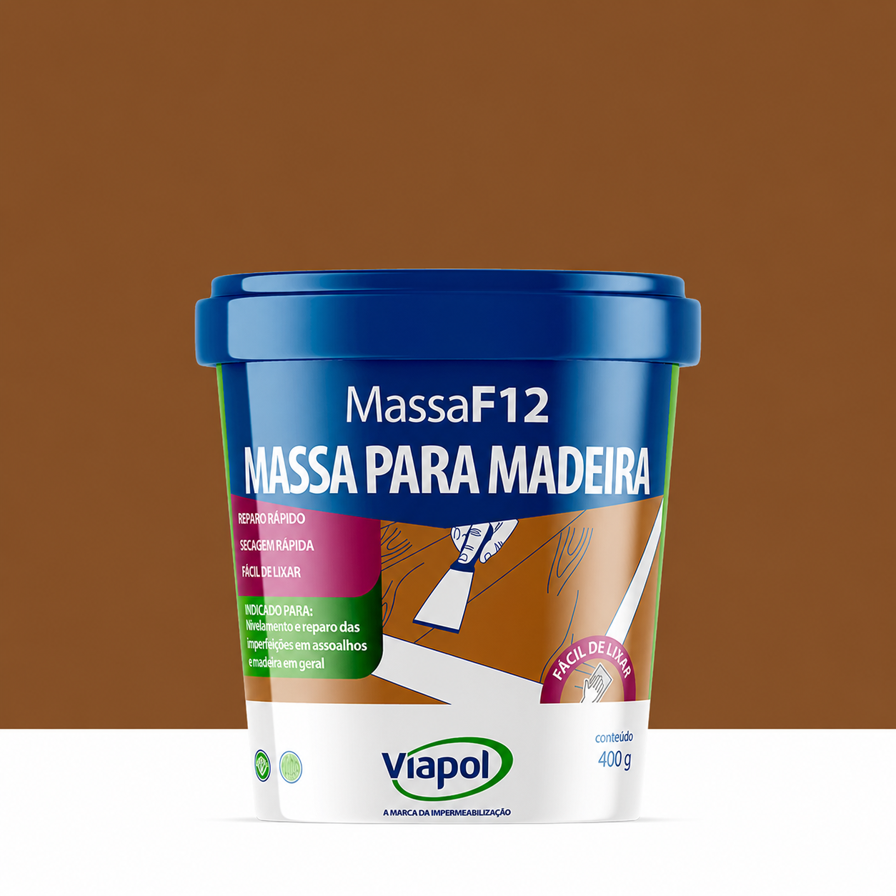 MASSA PARA MADEIRA IPE 400G F12 VIAPOL