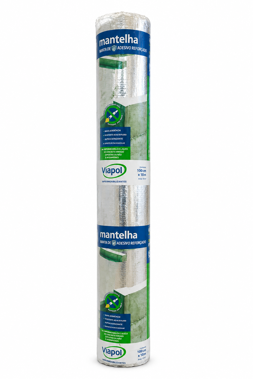 IMPERMEABILIZANTE AUTOADESIVO REFORÇADO MANTELHA 100CM ALUMINIO VIAPOL