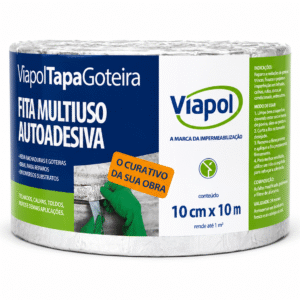 FITA MULTIUSO AUTOADESIVA TAPA GOTEIRA 10CM ALUMINIO VIAPOL