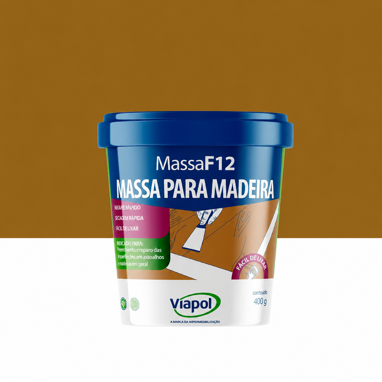 MASSA PARA MADEIRA SUCUPIRA 400G F12 VIAPOL