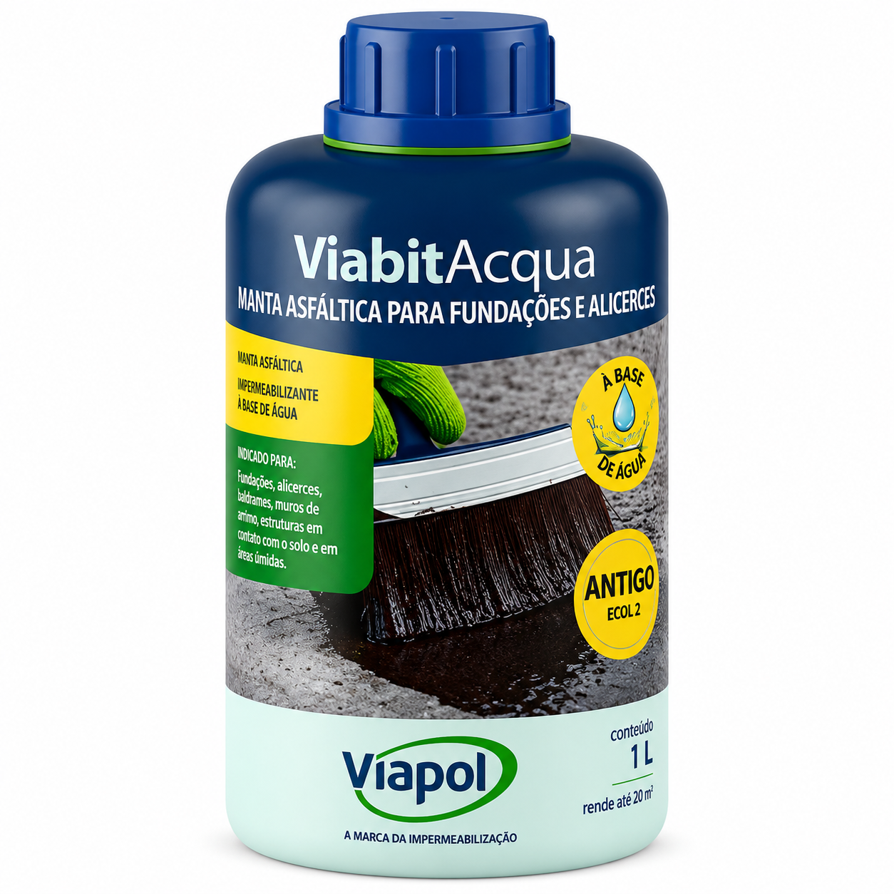 PINTURA ASFALTICA VIABIT ACQUA 1L VIAPOL